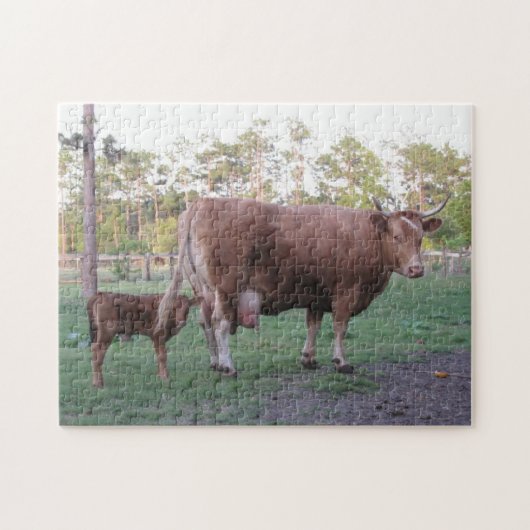 Momma-Koe en Calf Puzzle Legpuzzel (Horizontaal)
