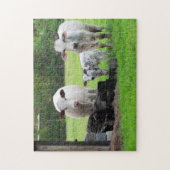 Momma Vache et veau - Puzzle de la vie agricole (Vertical)