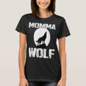 Momma Wolf Moon Silhouette Design T-shirt (Voorkant)