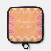 Momma's Kitchen Folk Rainbow Pattern Pannenlap (Voorkant)