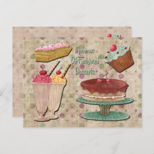 Mommas Old Fashioned Desserts Briefkaart (Voorkant / Achterkant)