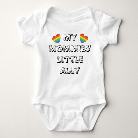 Mommies' Ally Rainbow Hearts Twee Moeders Schattig Romper (Voorkant)