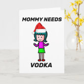 MOMMY A BESOIN DE CARTE DE NOËL VODKA (Fleur jaune)