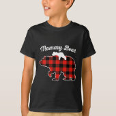 Mommy Bear Flannel Red Plaid Pajama Family Matchin T-shirt (Voorkant)
