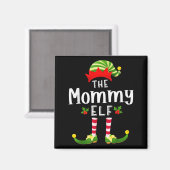 Mommy Christmas Elf Matching Pajama X-mas Party Magneet (Voorkant / Achterkant)