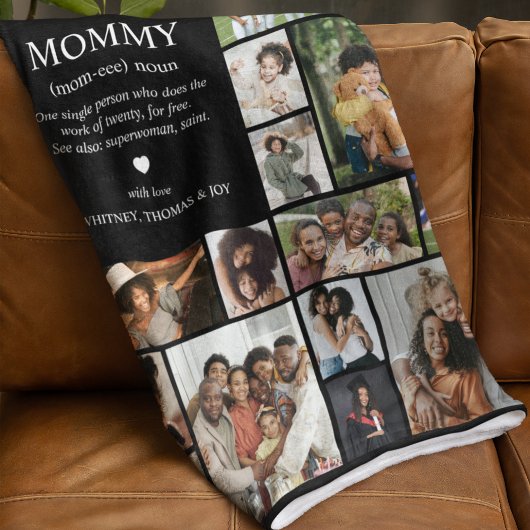 Mommy Definition Photo Collage Fleece Deken