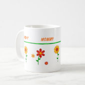 MOMMY FLOWERED PERSONALIZED MUG KOFFIEMOK (Voorkant links)