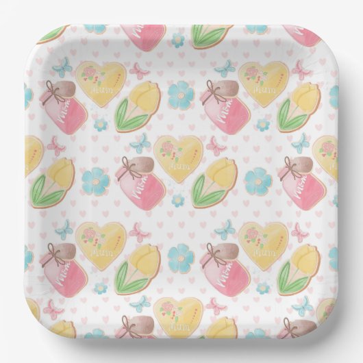 Mommy-kartonnen omhulsels papieren bordje (Voorkant)