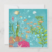 Mommy & Me Pool Girly Brunette Mermaids Invitation (Dos)