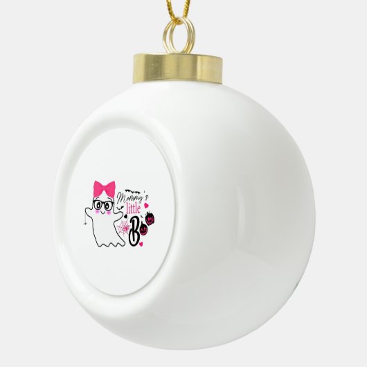 Mommy’s Boo Halloween Keramische Bal Ornament (Rechts)