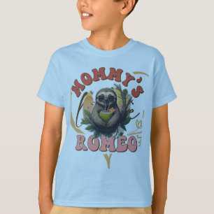 Mommy`s Romeo Eigenzinnige sticker Ontwerp T-shirt