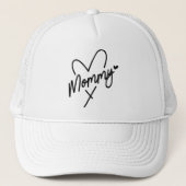 Mommy Simple Modern Script Typography Heart Trucker Pet (Voorkant)