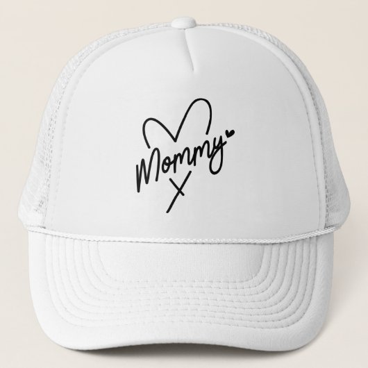 Mommy Simple Modern Script Typography Heart Trucker Pet (Voorkant)