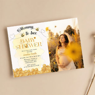 Mommy To Bee Baby Shower Foto Uitnodiging