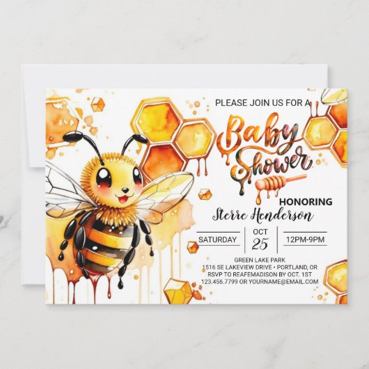 Mommy to Bee Baby shower Invitation (Devant)
