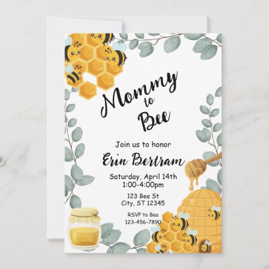 Mommy to Bee baby shower Invitation (Devant)