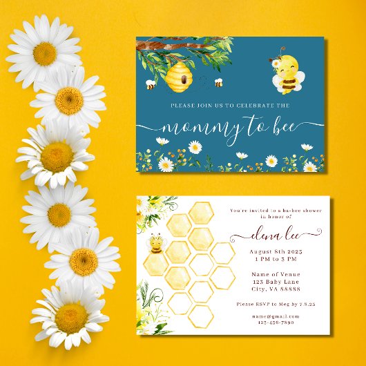 Mommy to Bee Baby shower Invitation