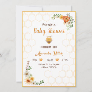 Mommy To Bee Baby Shower Invitation Card Kaart