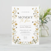 Mommy to Bee Baby shower Invitation Fleur de miel (Debout devant)