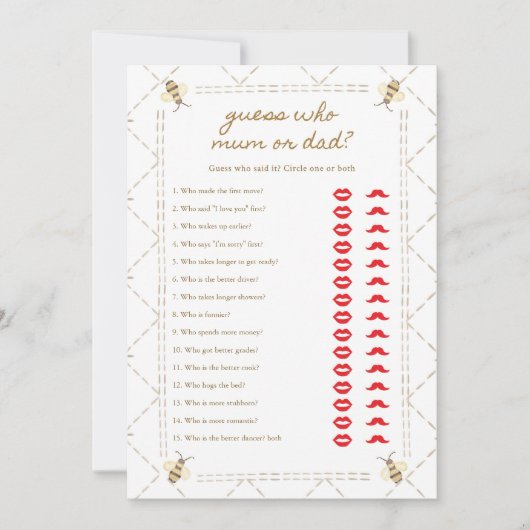 Mommy To Bee Baby Shower Kaarten Voor Moeder Of Va (Voorkant)