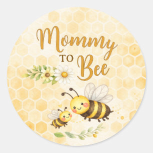 Mommy to Bee Baby Shower Ronde Sticker