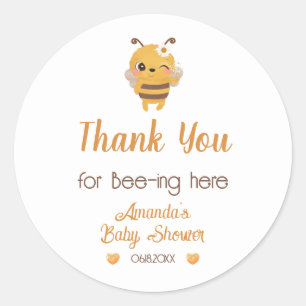 Mommy To Bee Baby Shower Thank You Ronde Sticker