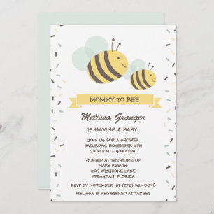 Mommy to Bee Bumblebee Baby shower Invitation
