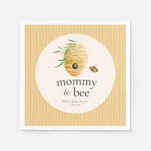 Mommy To Bee Gestreepte Gele Honingbij Baby Shower Servet