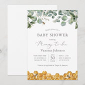 Mommy to Bee Green Baby shower Invitation (Devant / Derrière)