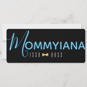 Mommyiana Issa Boss Zwart-blauw Baby shower Aankondiging
