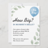 Mommys Belly Baby Shower Game Balloon Eucalyptus Kaart (Voorkant)