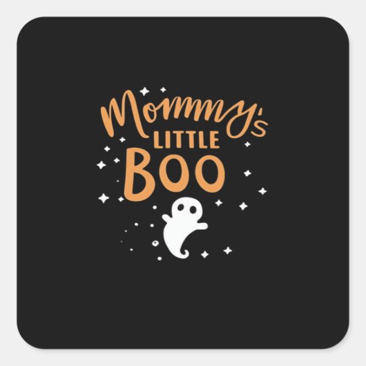 Mommys Little Boo Halloween Classic Design Vierkante Sticker (Voorkant)