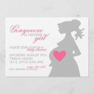 MOMMY'S SHADOW Baby shower Invitation Kaart