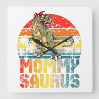 Mommysaurus T Rex Dinosaur mammie Saurus Family Ma Vierkante Klok