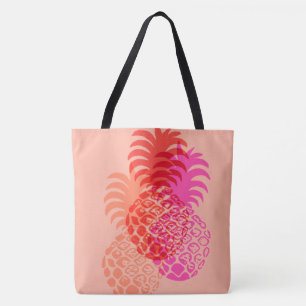 Momona Pineapple Hawaiian Reversible Beach Bag Tote Bag