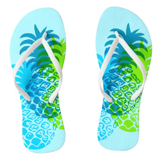 Momona Pineapple Hawaiian Tropisch Omkeerbaar Teenslippers (Voetbed)