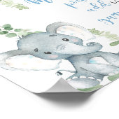 Momosa baby shower voor olifantenballonnen poster (Hoek)