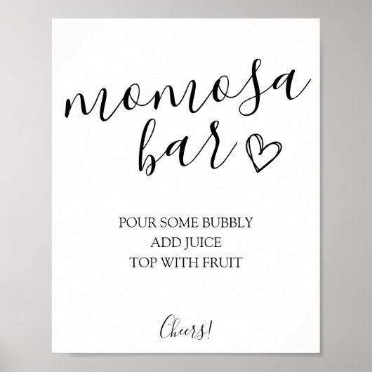 Momosa Bar Baby shower Sign. Poster (Voorkant)