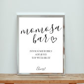 Momosa Bar Baby shower Sign. Poster