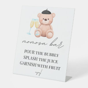 Momosa Bar Bonjour Bebe Frans Baby shower Reclamebord Met Voetstuk