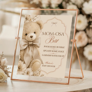 Momosa Bar Bord Beige Neutrale Teddbeer Poster