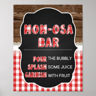 Momosa Bar-teken - Rode Baby Q Poster
