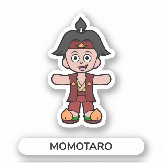 Momotaro, de perzikjongen sticker (Voorkant)