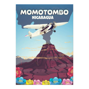 Momotombo Nicaragua vulkaan reisprint. Foto Afdruk