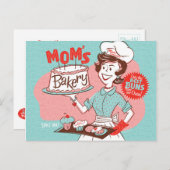 Mom's Bakery Retro Moederdag Briefkaart (Voorkant / Achterkant)