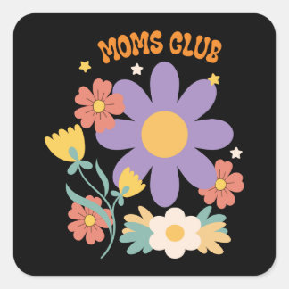 Moms Club Vierkante Sticker