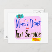 Moms Diner en Taxi Service Funny Gezegde Briefkaart (Voorkant / Achterkant)