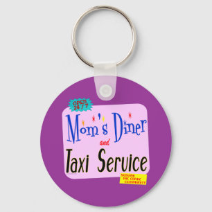 Moms Diner en Taxi Service Funny Gezegde Sleutelhanger