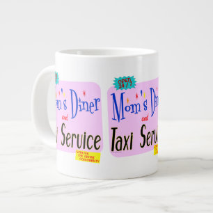 Moms Diner en Taxi Service Retro Gezegde Extra Grote Mok