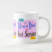 Moms Diner en Taxi Service Retro Gezegde Extra Grote Mok (Rechts)